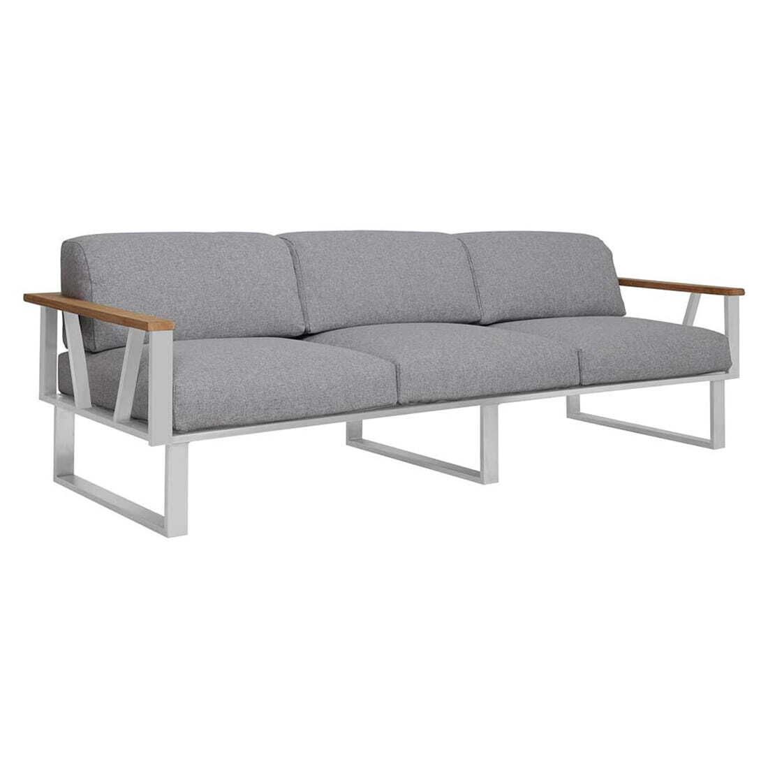 Hjørnesofa ute Belvedere 239x239 cm rustfritt stål/teak - Zebra
