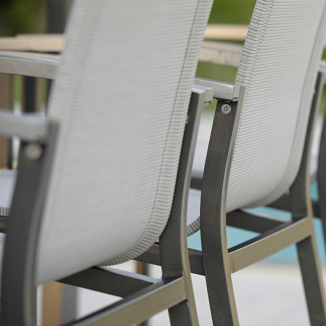 Hagemøbelsett Evoee aluminium/Silverstar 200x100cm 6 plasser - Stern