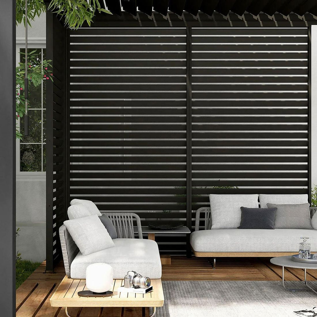 Pergola lamellvegg 93x236,5 cm aluminium antrasitt - Mirador