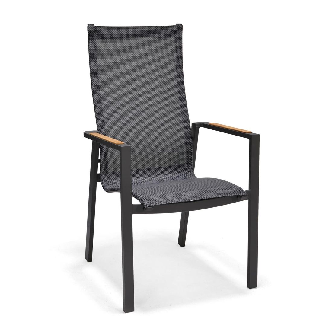 Spise-loungesett Jimmy aluminium/teak med stabelstol - LifestyleGarden
