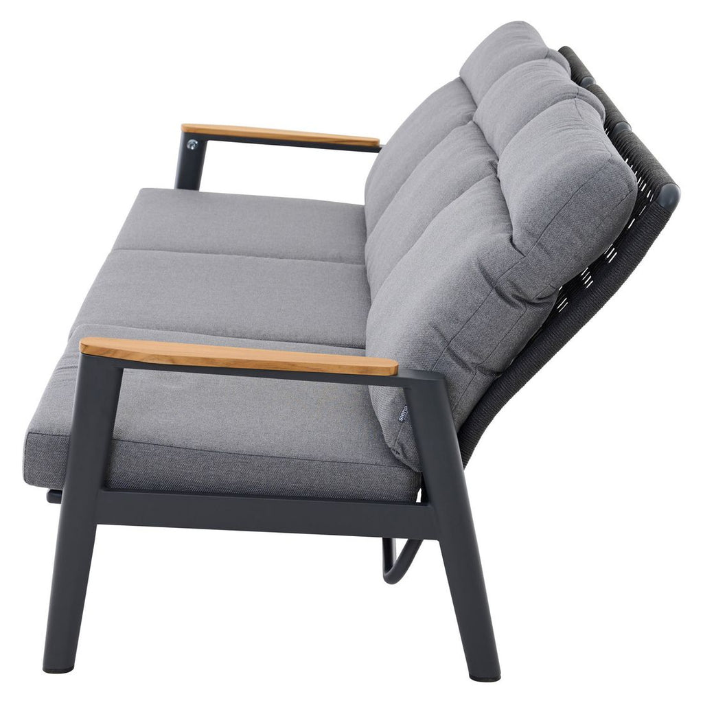Hagesofa Cortina aluminium og tau 208 cm - Siena Garden