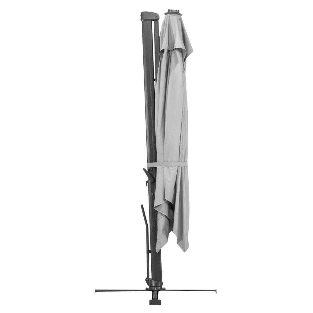 Fritthengende parasoll Rhodos Smart 300x300cm sølvgrå - Schneider