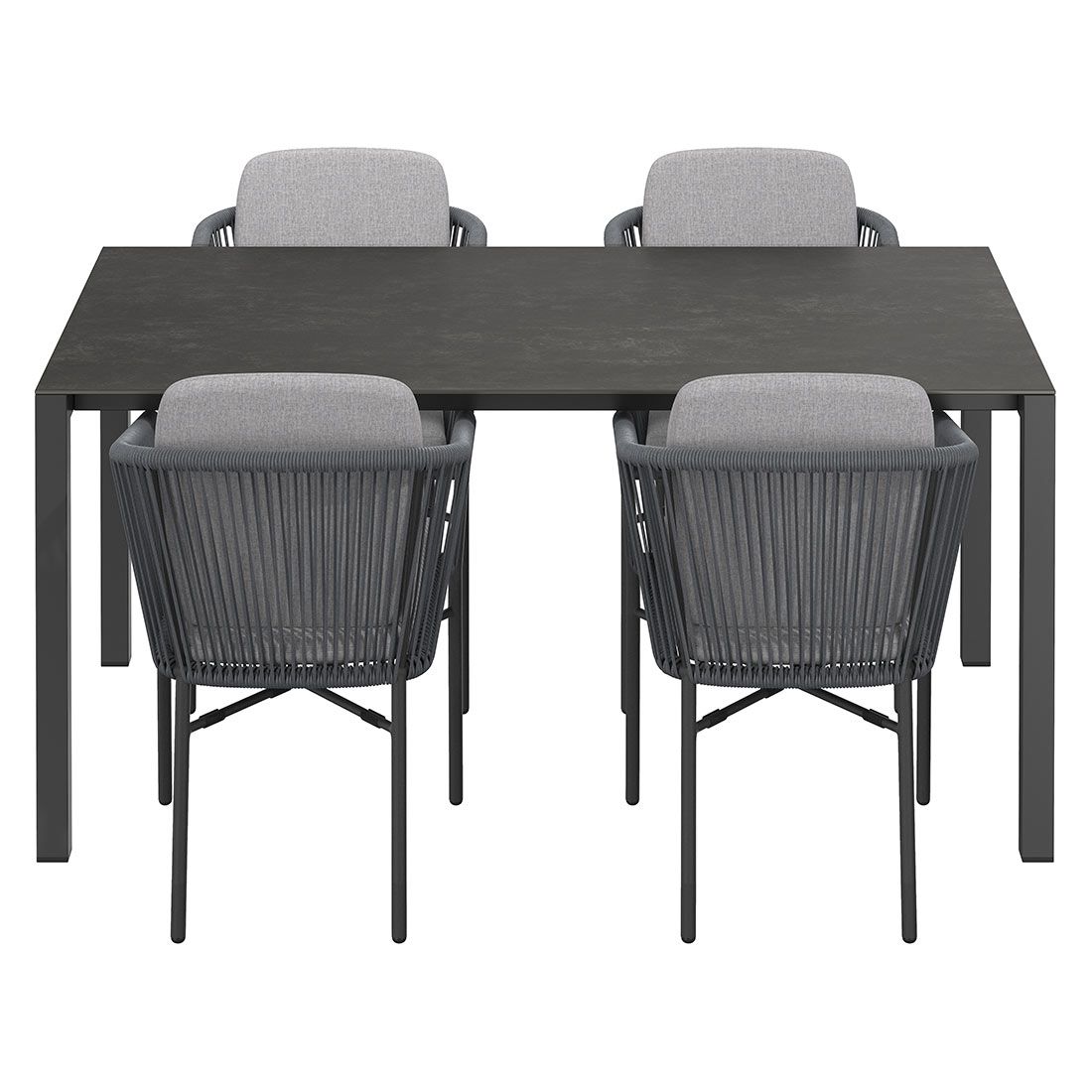 Uttrekkbart hagemøbelsett Ohio 4 plasser, keramikk 160-267x91 cm - OUTLIV.