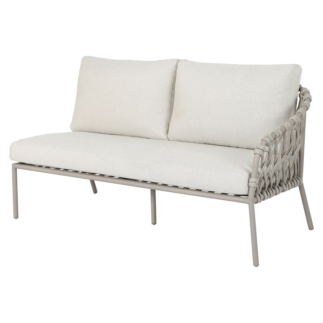 Hjørnesofa ute Tanami stål/tau/olefin med loungebord - OUTLIV.