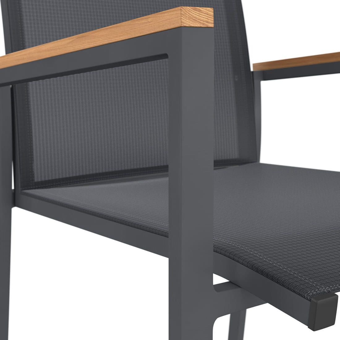 Hagemøbelsett Kobe 4 plasser teak/aluminium 150/210x90cm - OUTLIV.
