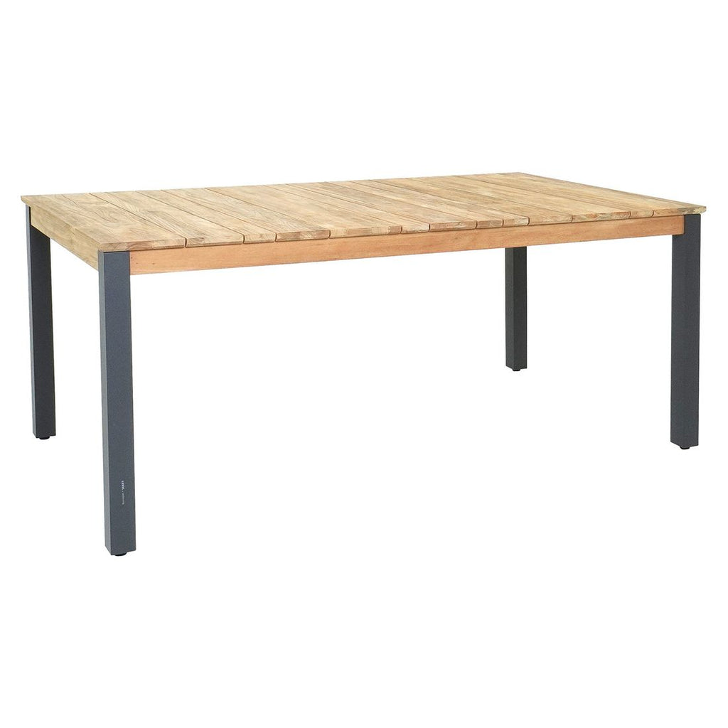 Hagemøbelsett Flix 7 plasser aluminium/teak 180x100 cm - Zebra