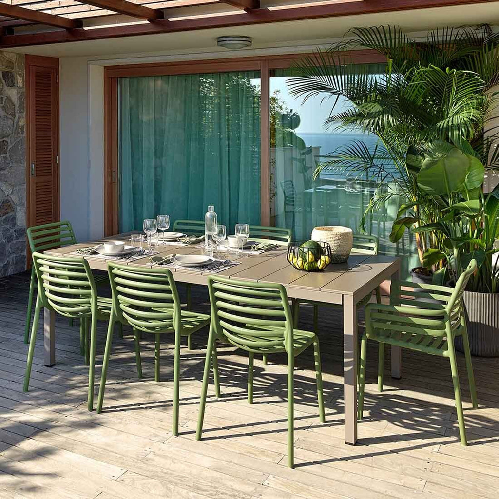 Hagemøbelsett Doga 8 plasser, plast 210/280x100 cm - Nardi
