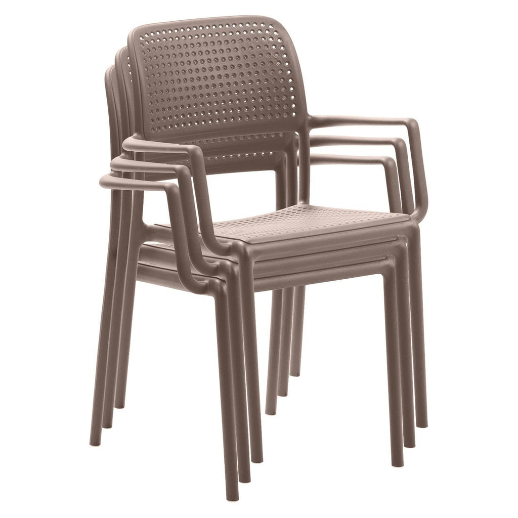 Stabelstol ute Bora med armlener plast 59x59 cm - Nardi