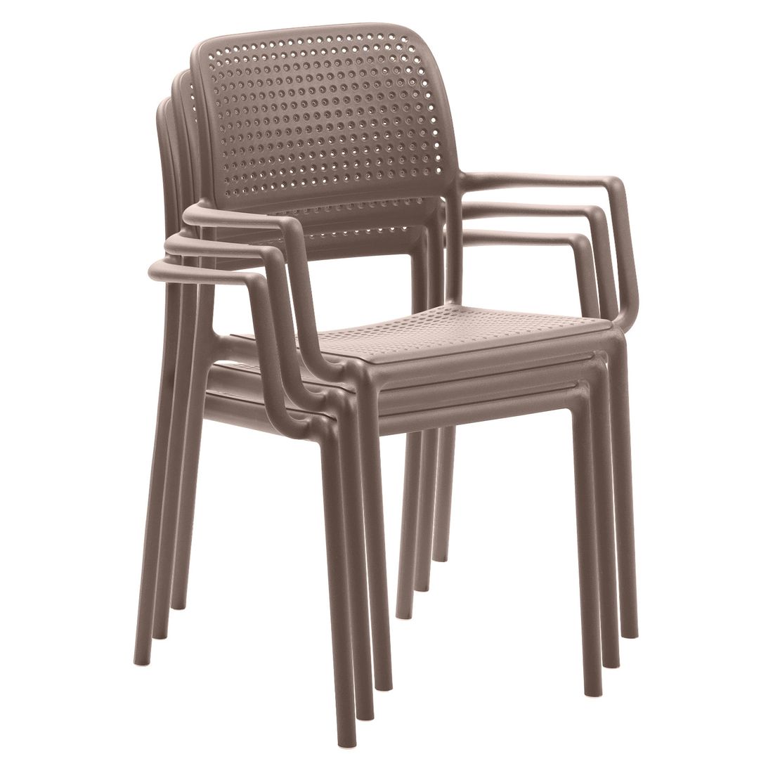 Stabelstol ute Bora med armlener plast 59x59 cm - Nardi