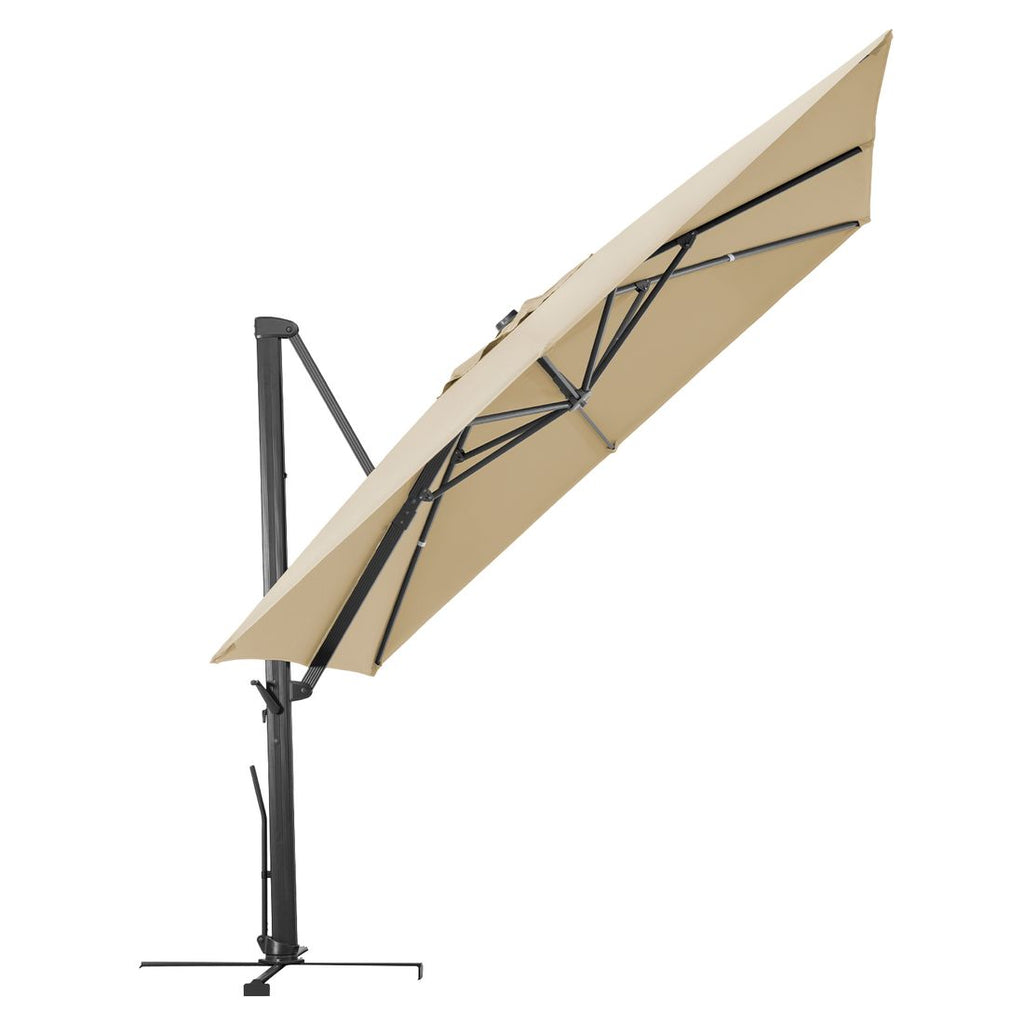 Fritthengende parasoll Rhodos Smart 300x300cm natur - Schneider