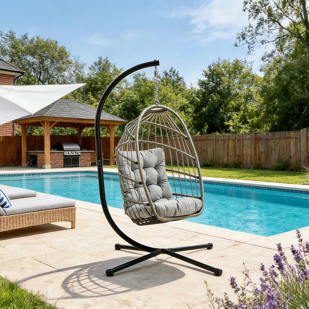 Hengestol Luna Swing jern/tau 99x99 cm - OUTLIV.
