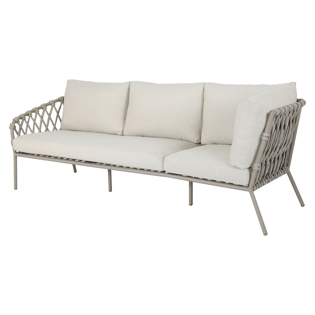 Hjørnesofa ute Tanami stål/tau/olefin med loungebord - OUTLIV.