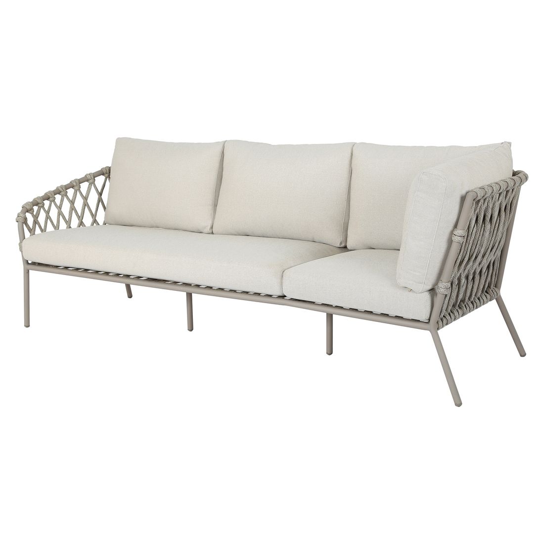 Hjørnesofa ute Tanami stål/tau/olefin med loungebord - OUTLIV.