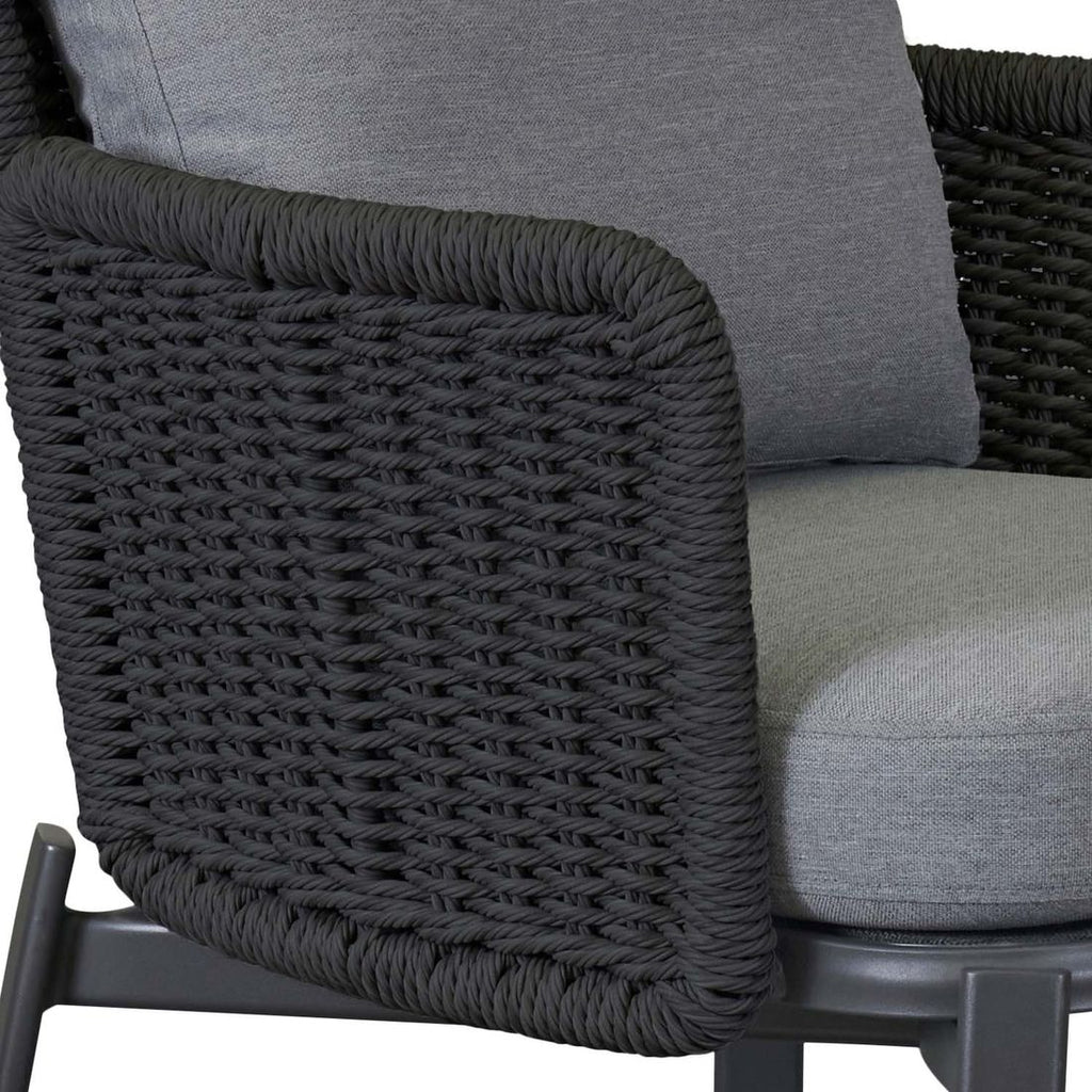 Hagestol med armlener Catalina aluminium/tau med puter - LC Garden