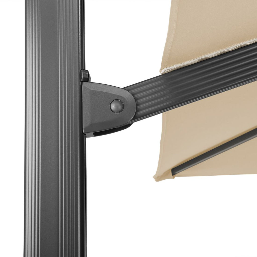 Fritthengende parasoll Rhodos Smart 300x300cm natur - Schneider