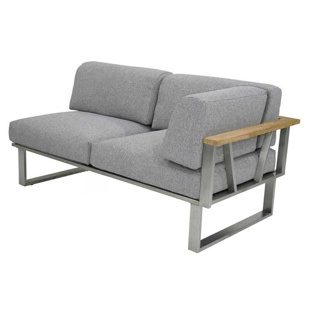 Hjørnesofa ute Belvedere 239x239 cm rustfritt stål/teak - Zebra