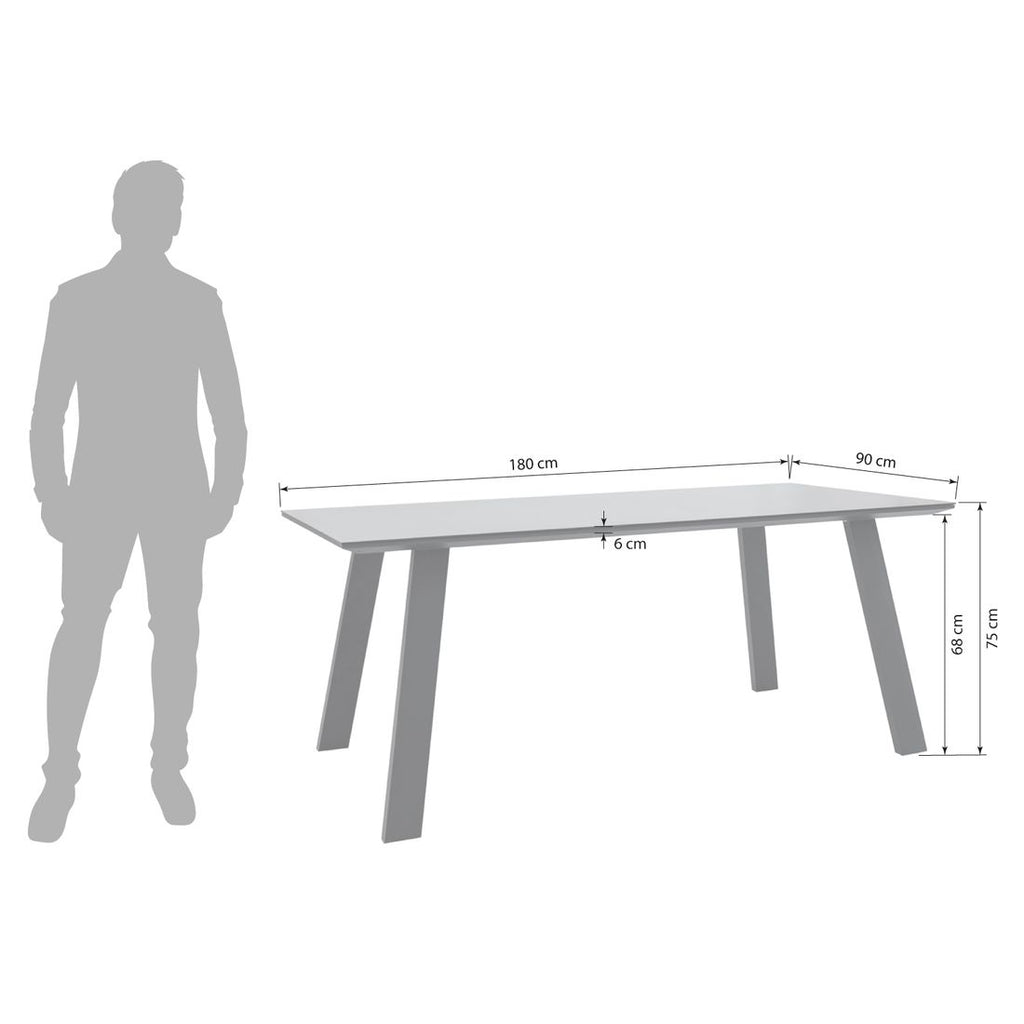Hagemøbelsett Canberra 6 plasser aluminium 180x90 cm - OUTLIV.