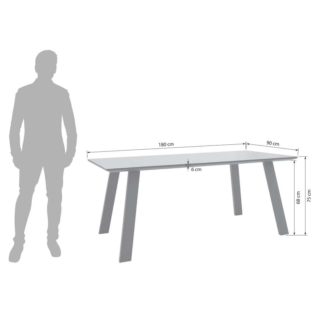 Hagemøbelsett Canberra 6 plasser aluminium 180x90 cm - OUTLIV.