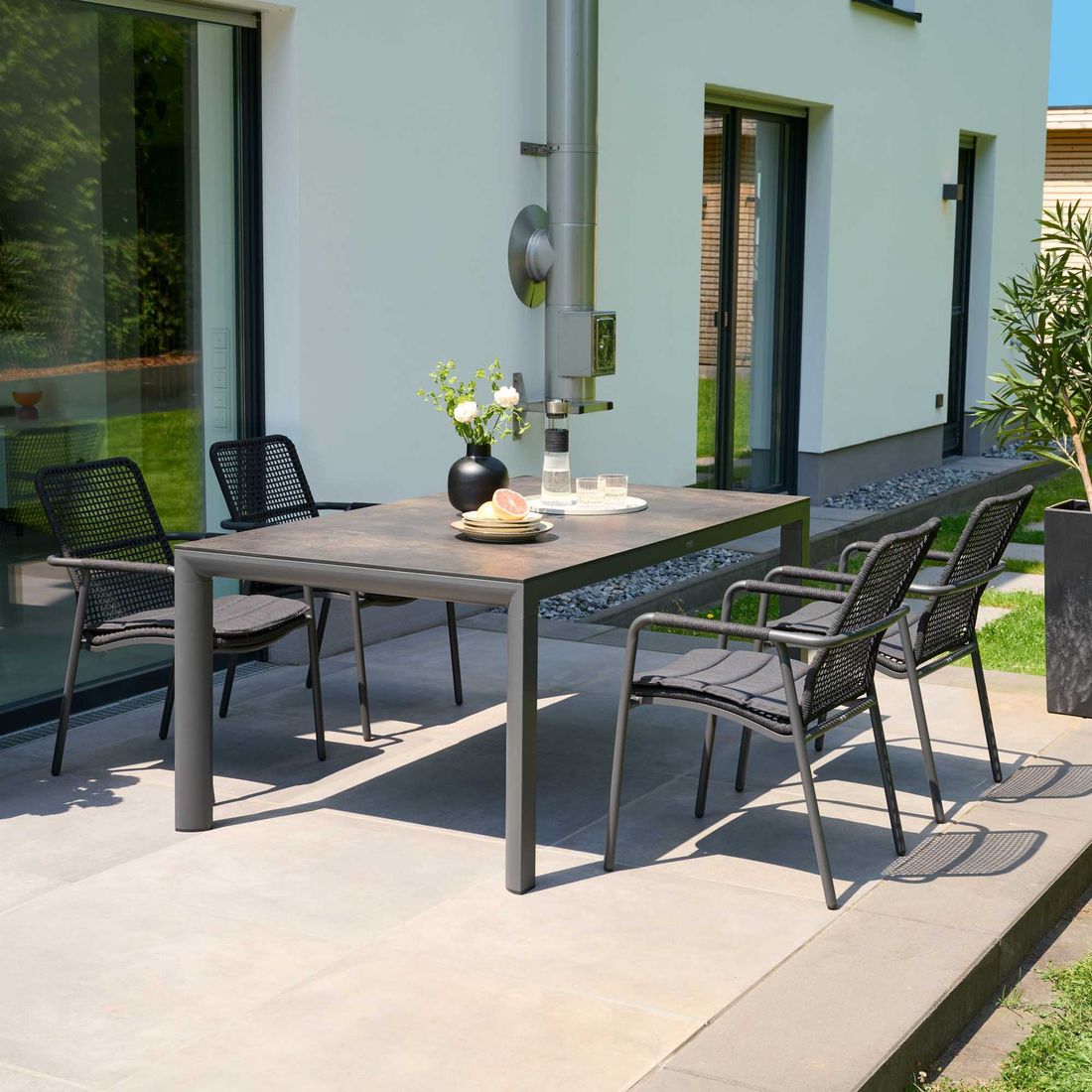 Hagebord Silva 160x90 cm aluminium/HPL - Siena Garden