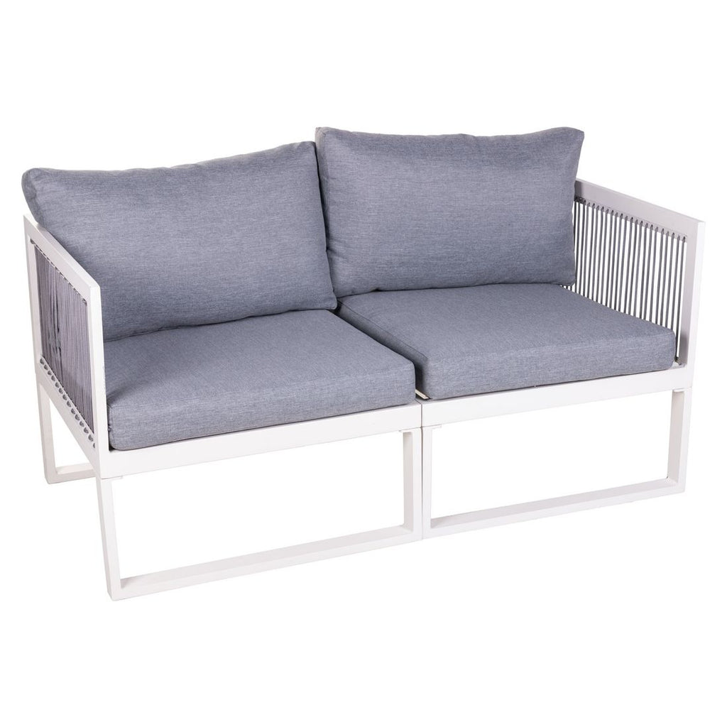 Loungesett Oscar aluminium/polypropylen hvit/grå - OUTLIV.