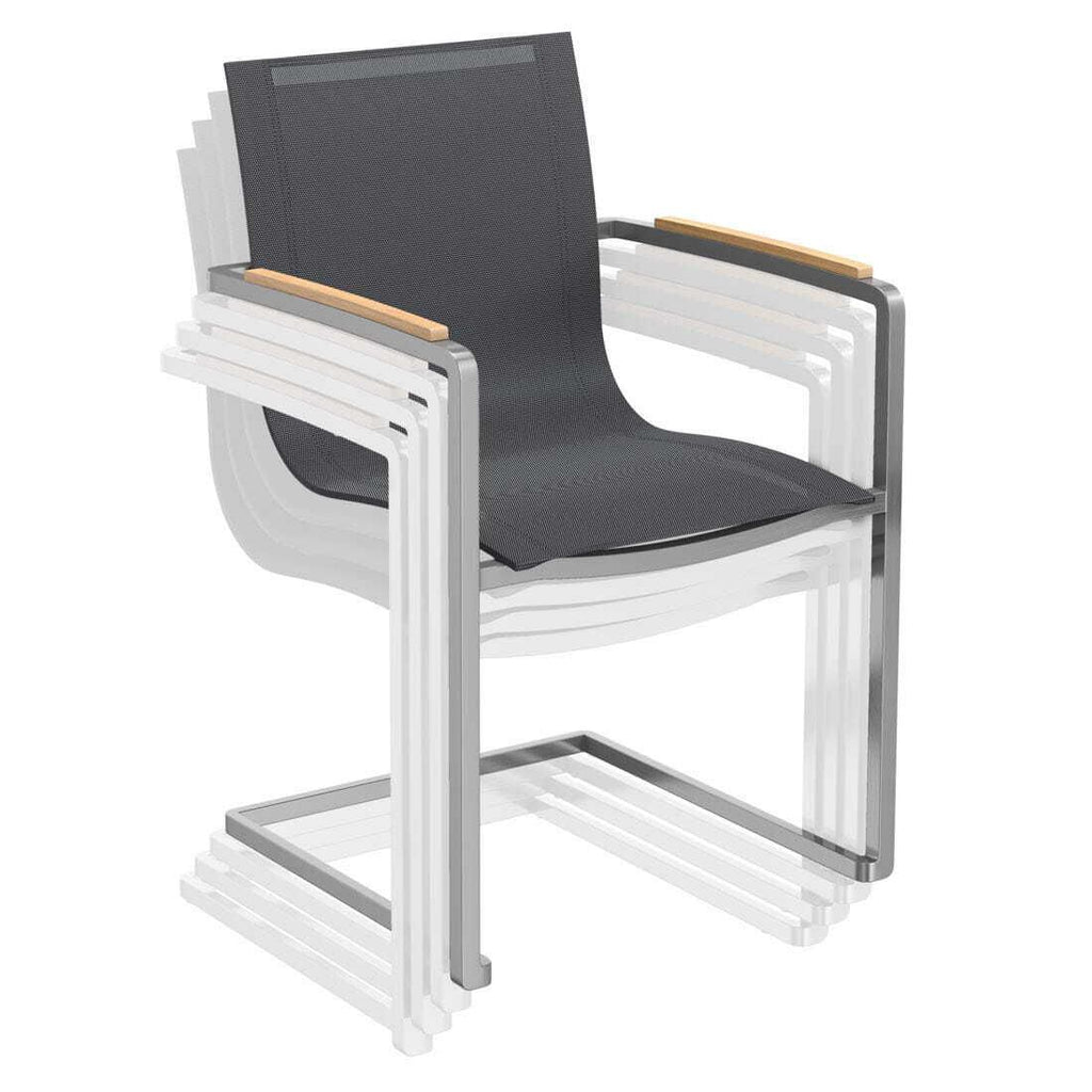 Hagemøbelsett Rimini 4 plasser, rustfritt stål/HPL 160x90 cm - OUTLIV.