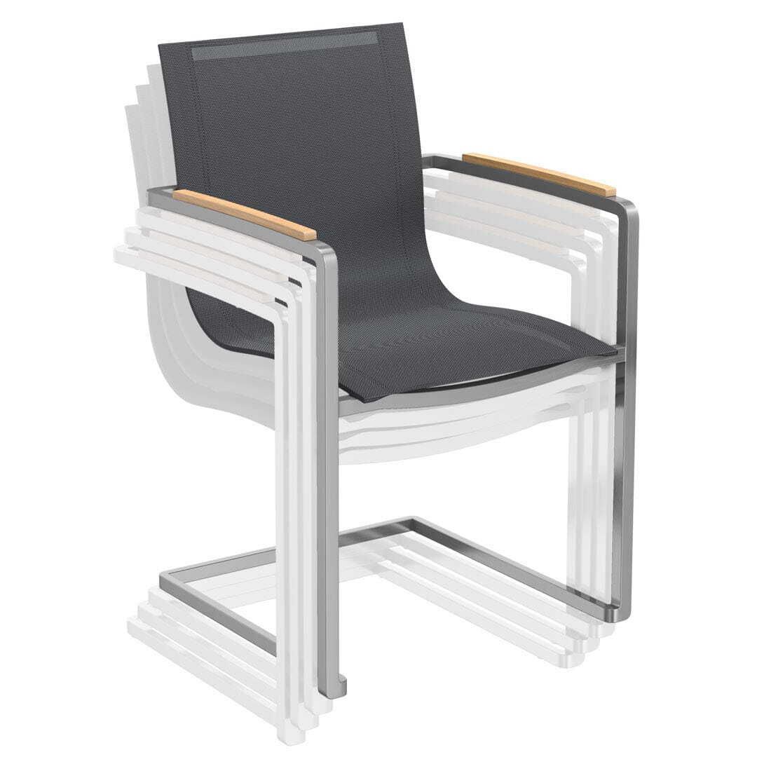 Hagemøbelsett Rimini 4 plasser, rustfritt stål/HPL 160x90 cm - OUTLIV.