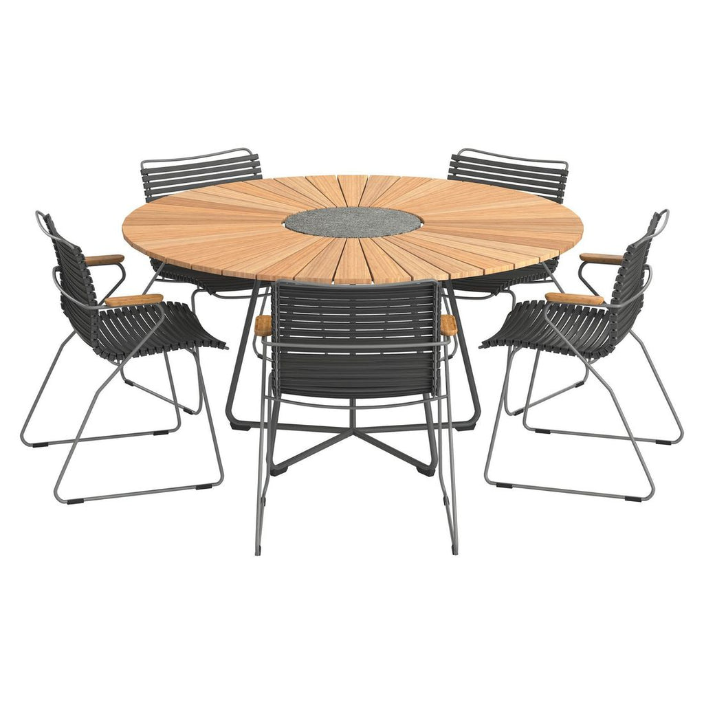 Hagemøbelsett Click 5 plasser, rundt bord Ø150 cm - Houe