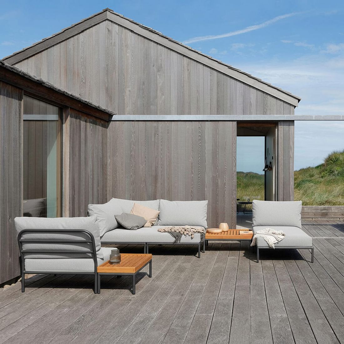 Endemodul lounge Level 2 Cozy aluminium/Sunbrella 174x139 cm - Houe