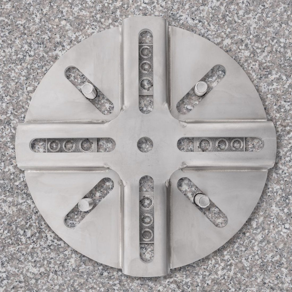 Adapterplate Vario for Doppler/OUTLIV. granittfot 140 kg bakside