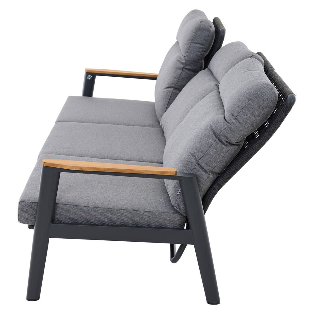 Hagesofa Cortina aluminium og tau 208 cm - Siena Garden