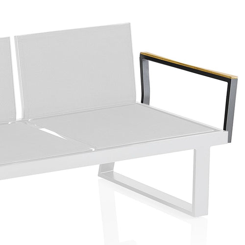 Armlene høyre Rasmus Modular aluminium/teak - Kettler forfra
