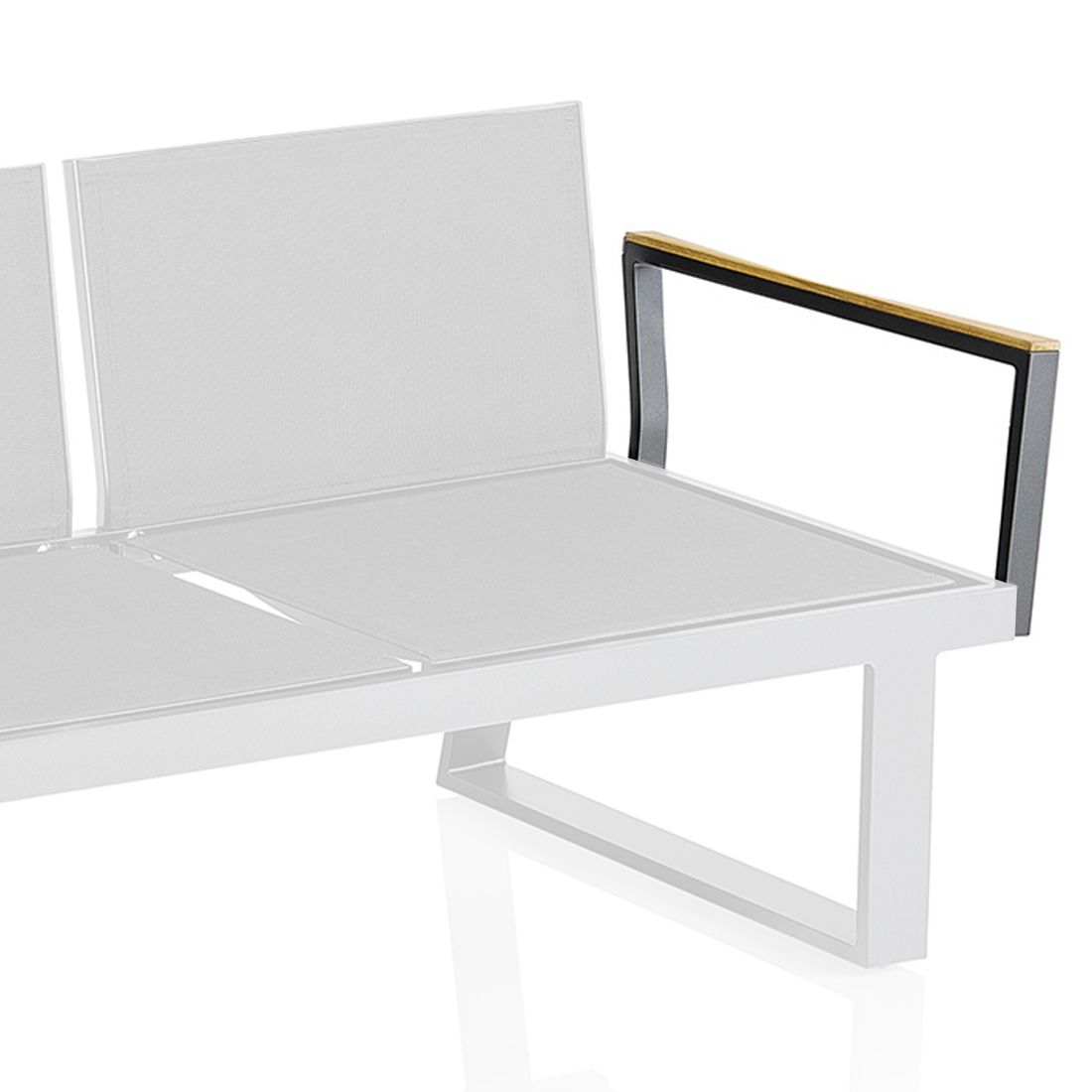 Armlene høyre Rasmus Modular aluminium/teak - Kettler forfra