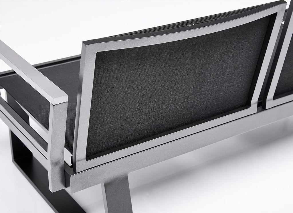 Detaljbilde av armlene høyre Rasmus Modular aluminium antrasitt