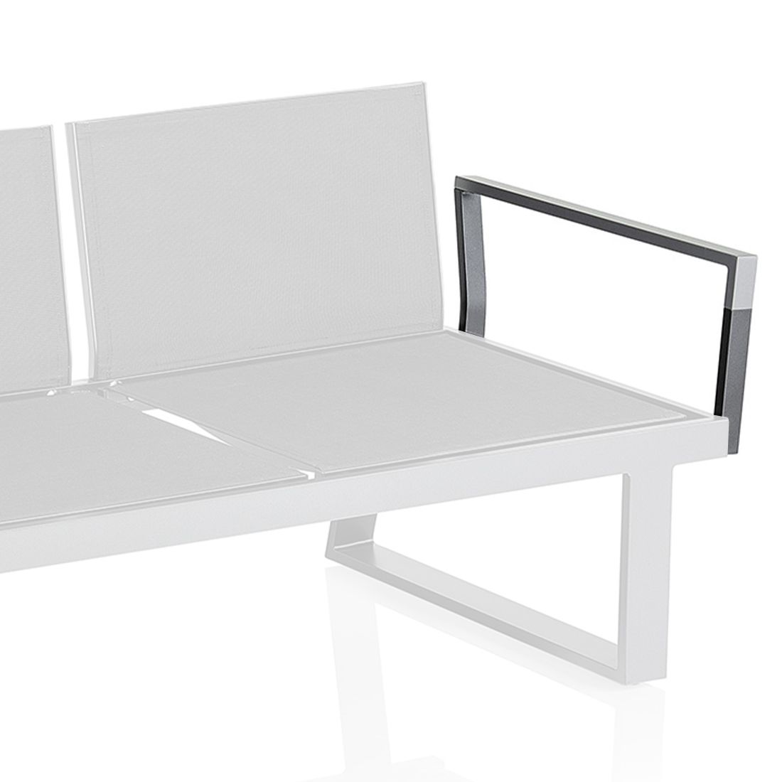 Armlene høyre Rasmus Modular aluminium antrasitt forfra