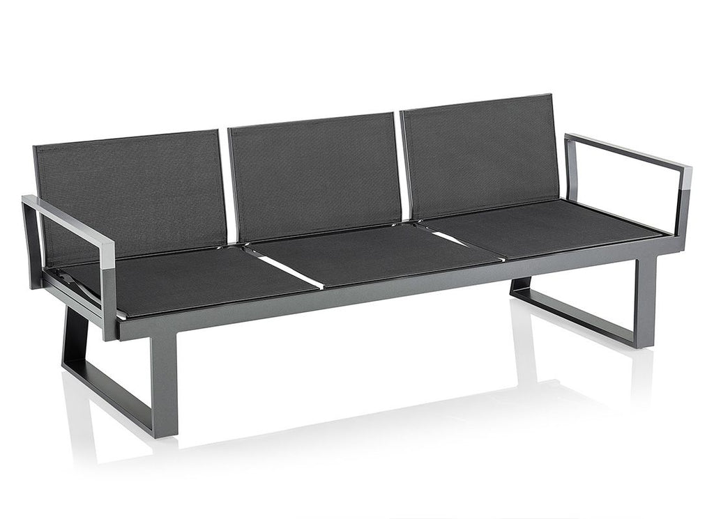 Montert armlene høyre Rasmus Modular aluminium antrasitt på terrasse