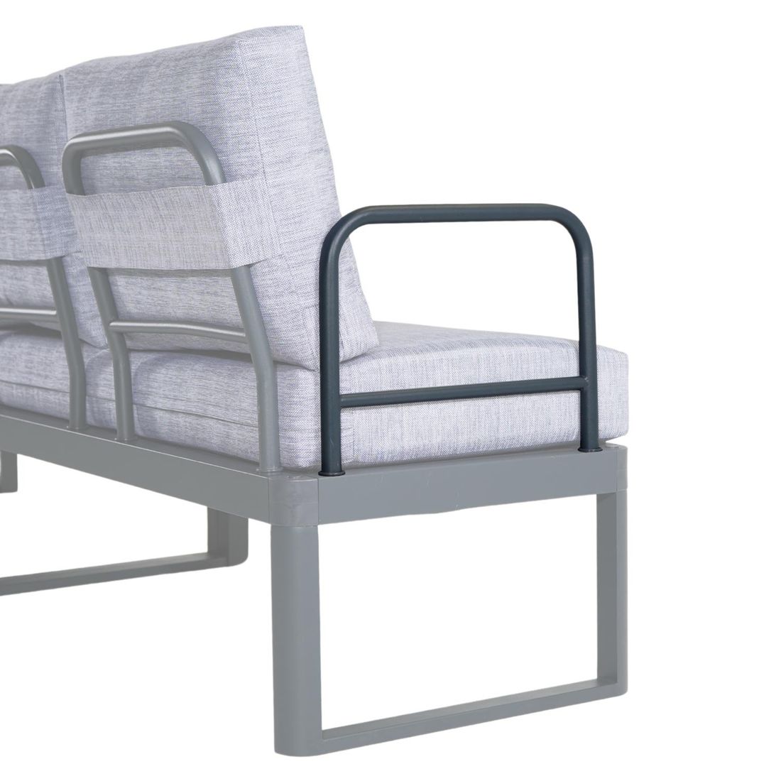 Armlene Pandora lounge aluminium antrasitt forfra
