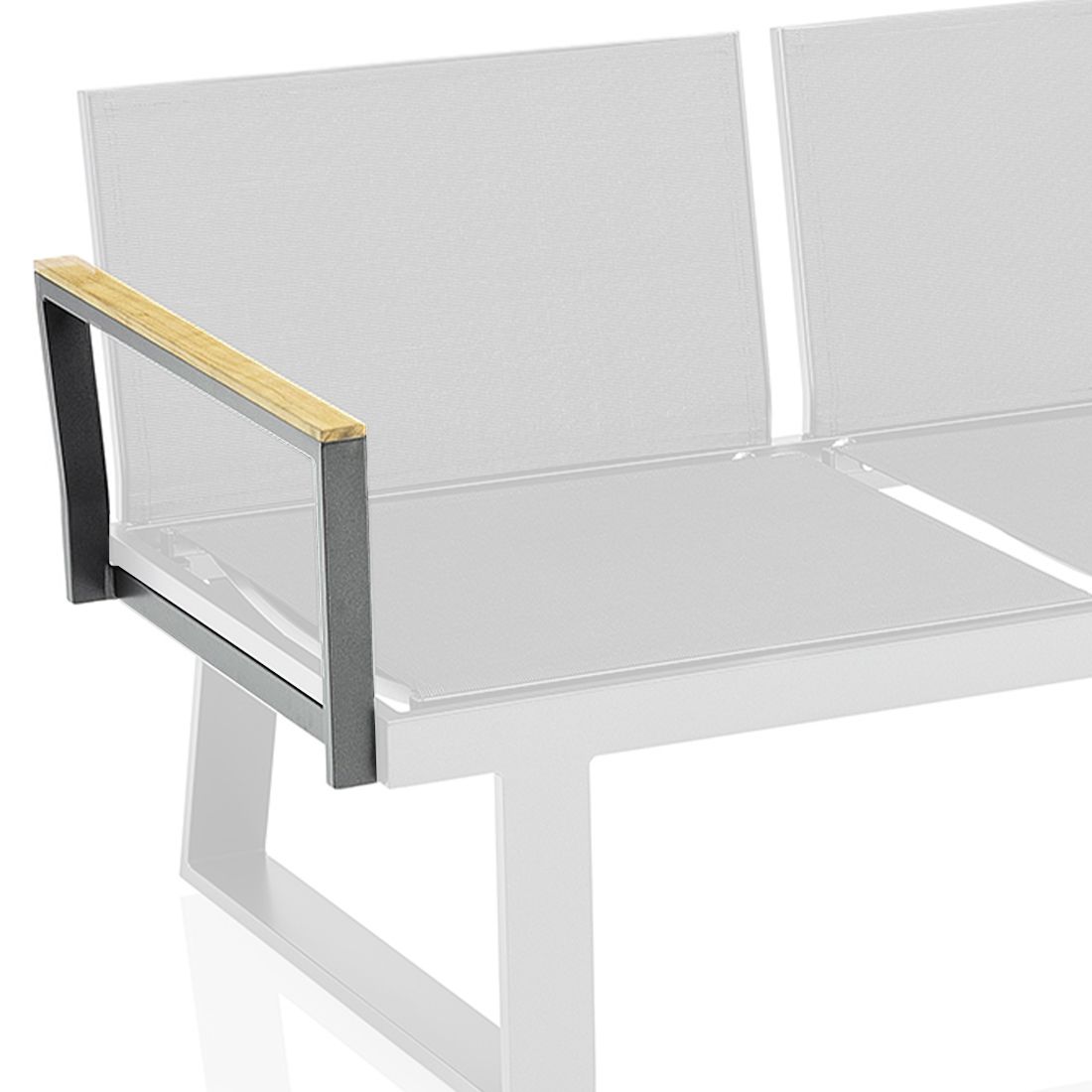 Armlene venstre Rasmus Modular aluminium/teak - Kettler forfra