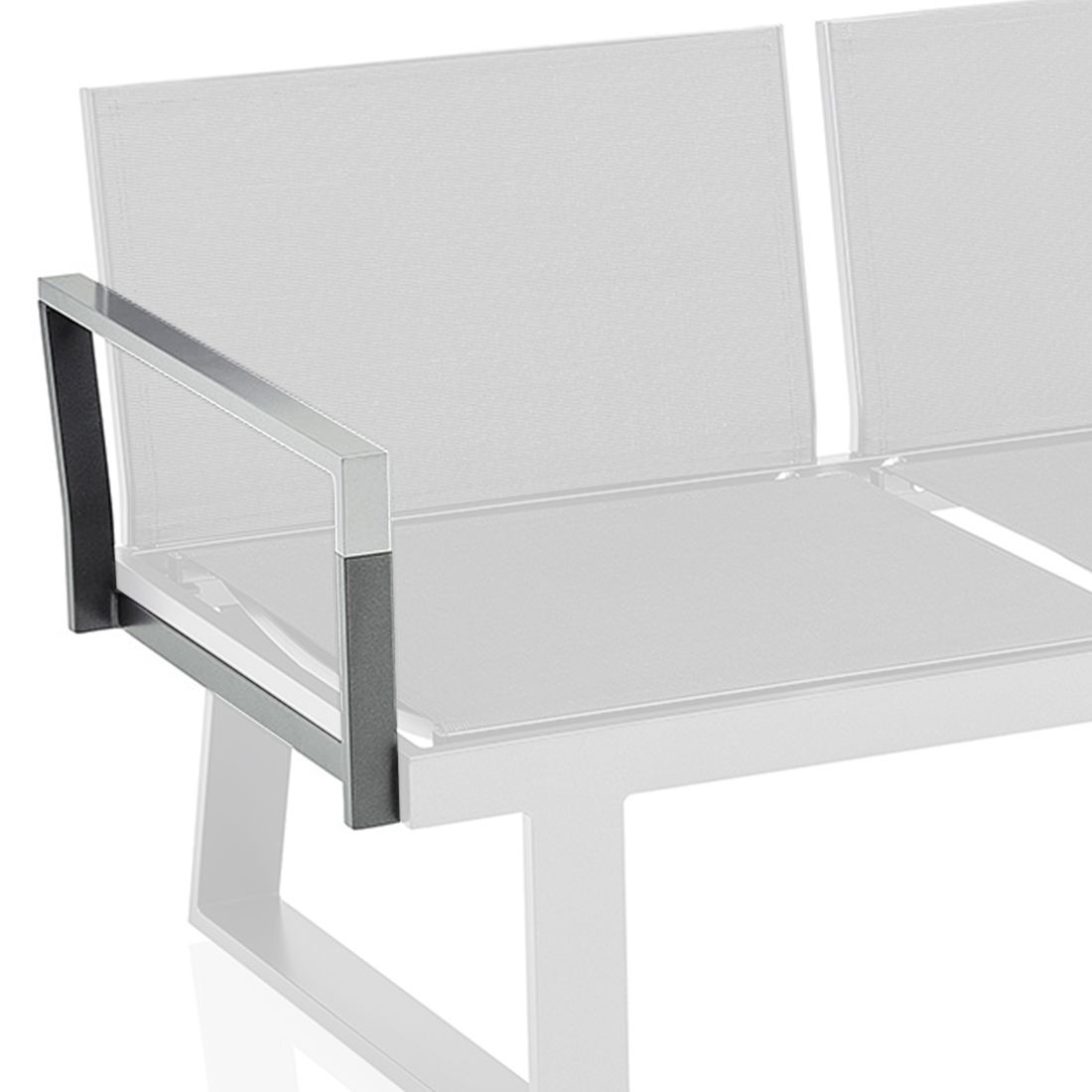 Armlene venstre Rasmus Modular aluminium antrasitt forfra