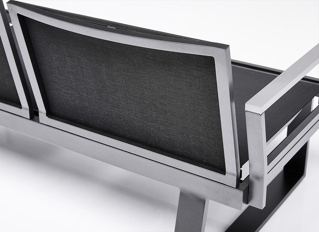 Detalj av armlene venstre Rasmus Modular aluminium antrasitt