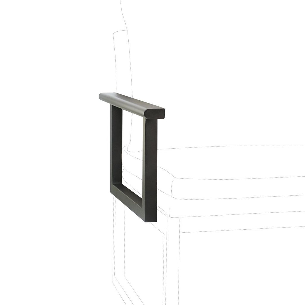 Armlener Tammo aluminium svart matt 2-deler forfra