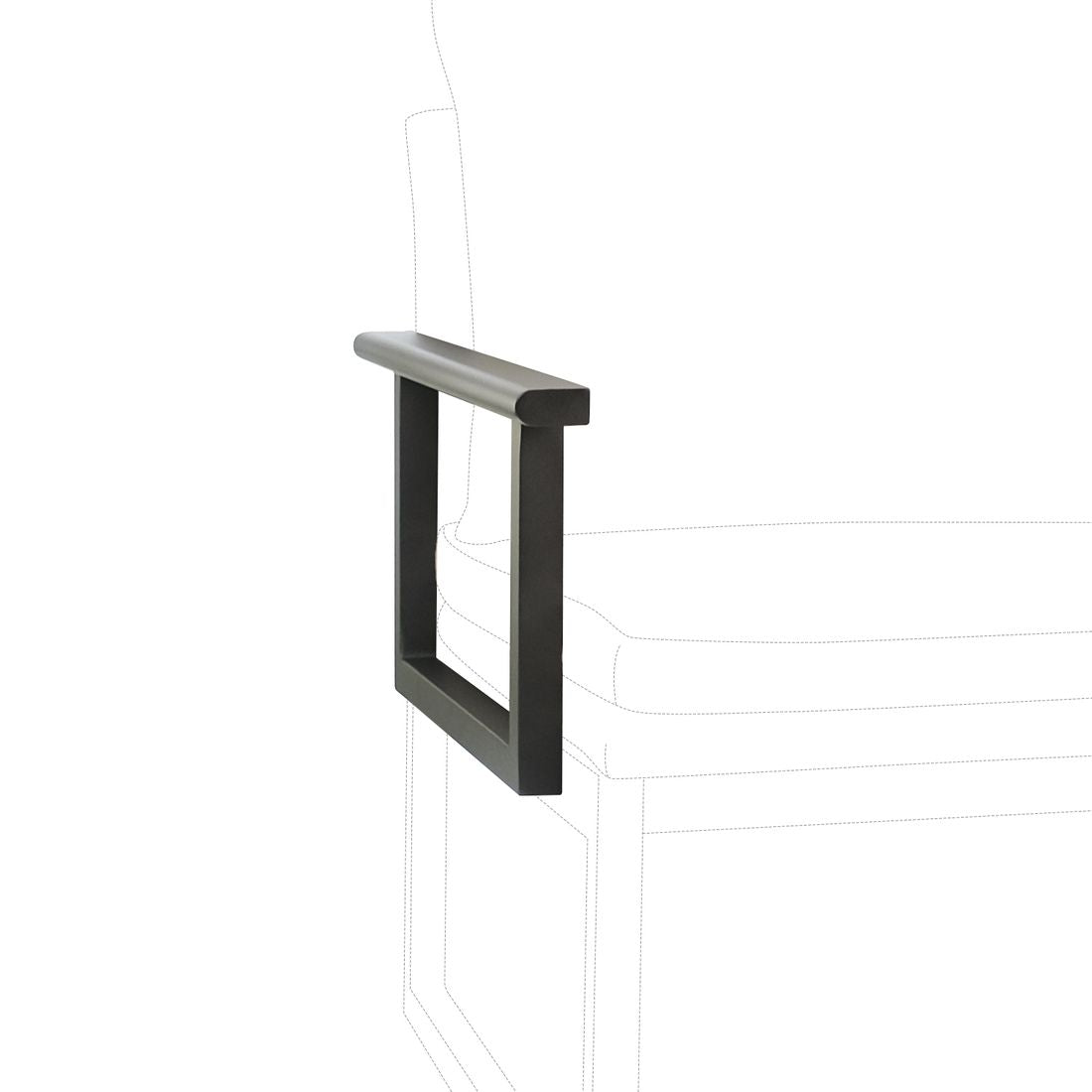 Armlener Tammo aluminium svart matt 2-deler forfra