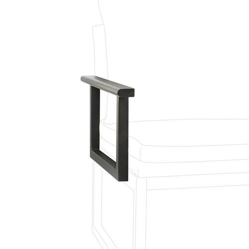 Armlener Tammo aluminium svart matt 2-deler forfra