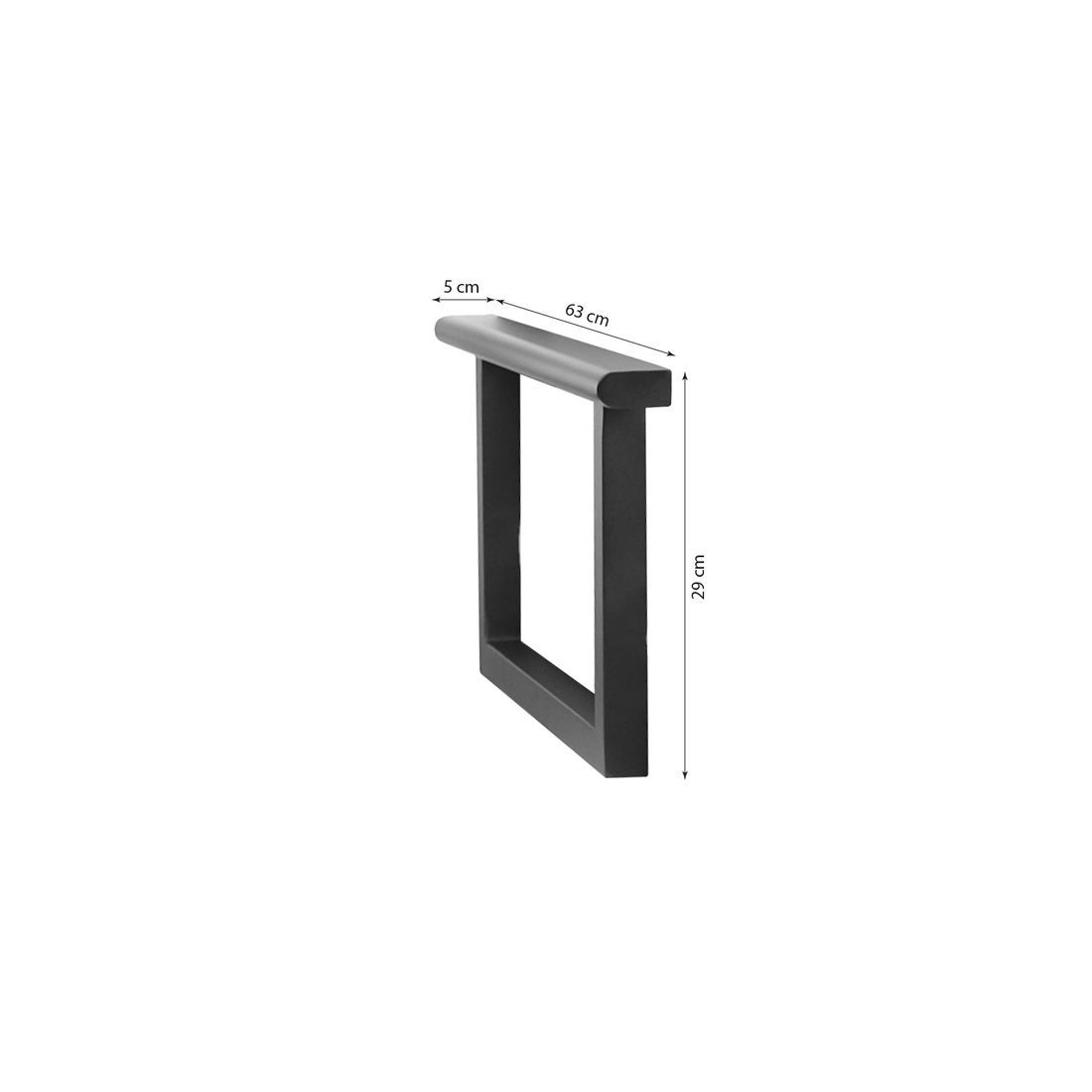 Armlener Tammo aluminium svart matt 2-deler bakside