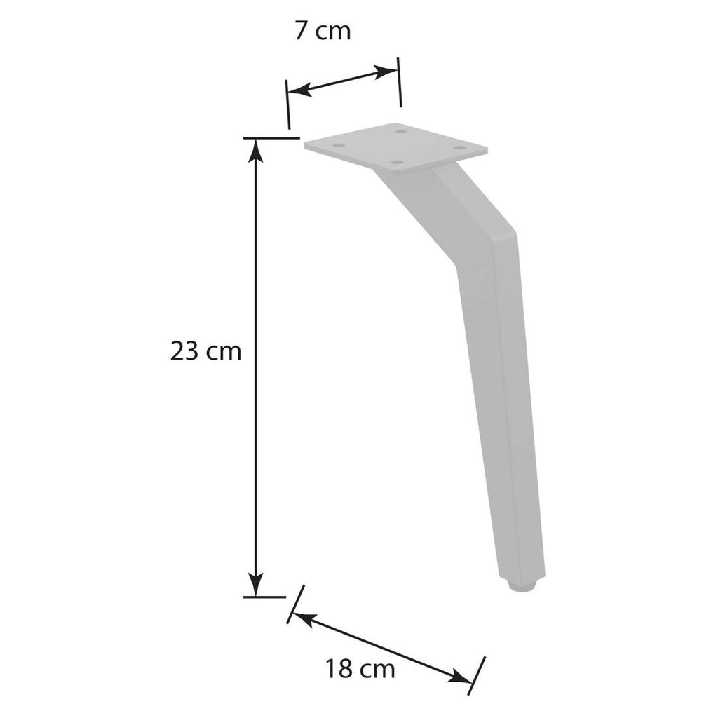 Ava fot for spisehøyde 23 cm stål antrasitt bakside