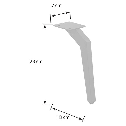 Ava fot for spisehøyde 23 cm stål antrasitt bakside