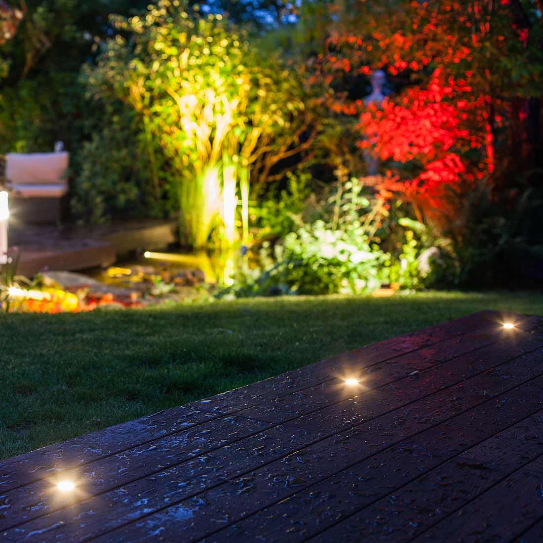 Bakkebelysning Smart Light startsett 3 decklights - OUTLIV kabel og trafo