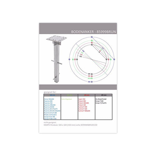 Bakkeforankring Active for fritthengende parasoller - Doppler bakside