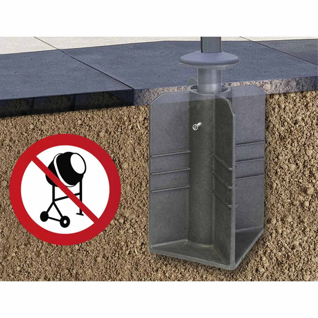 Bakkeforankring Earthbase XL plast antrasitt bakside
