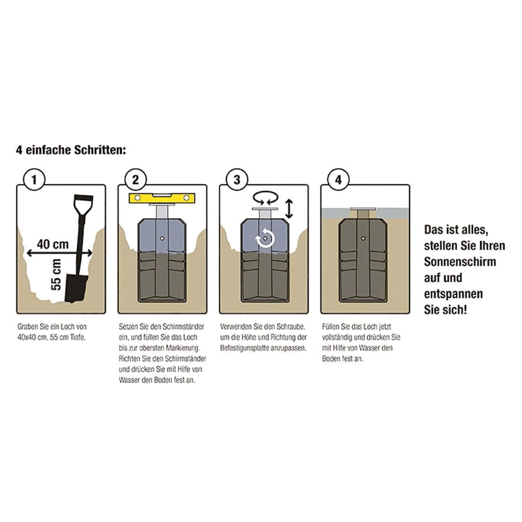 Bakkeforankring Earthbase XL plast antrasitt montert