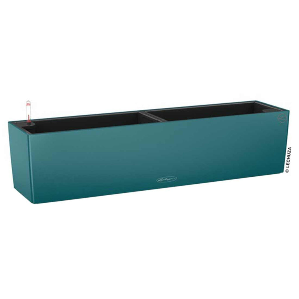 Balkongkasse Balconera Color 80x19 cm petrolblå plast bakside